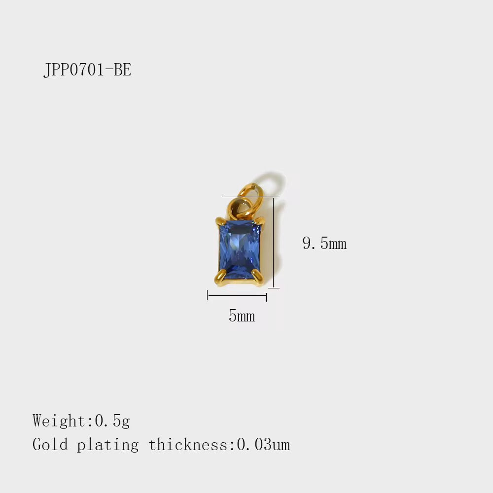RECTANGULAR ZIRCONIA CHARM
