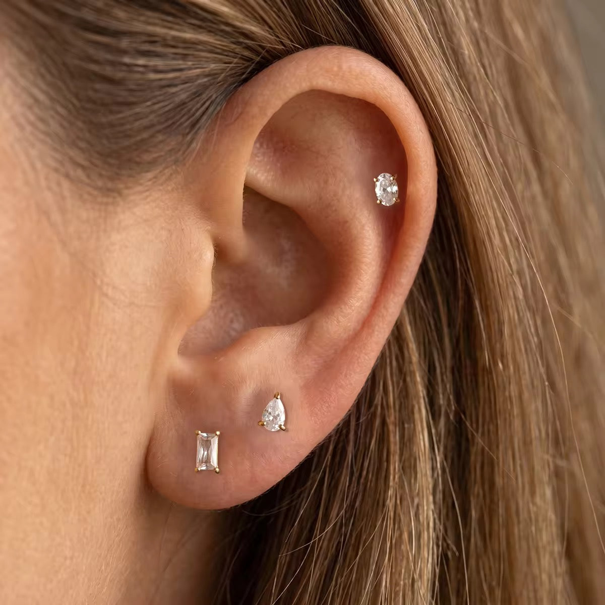 ANDREA STUDS EARRINGS (SET OF 3 PAIRS)