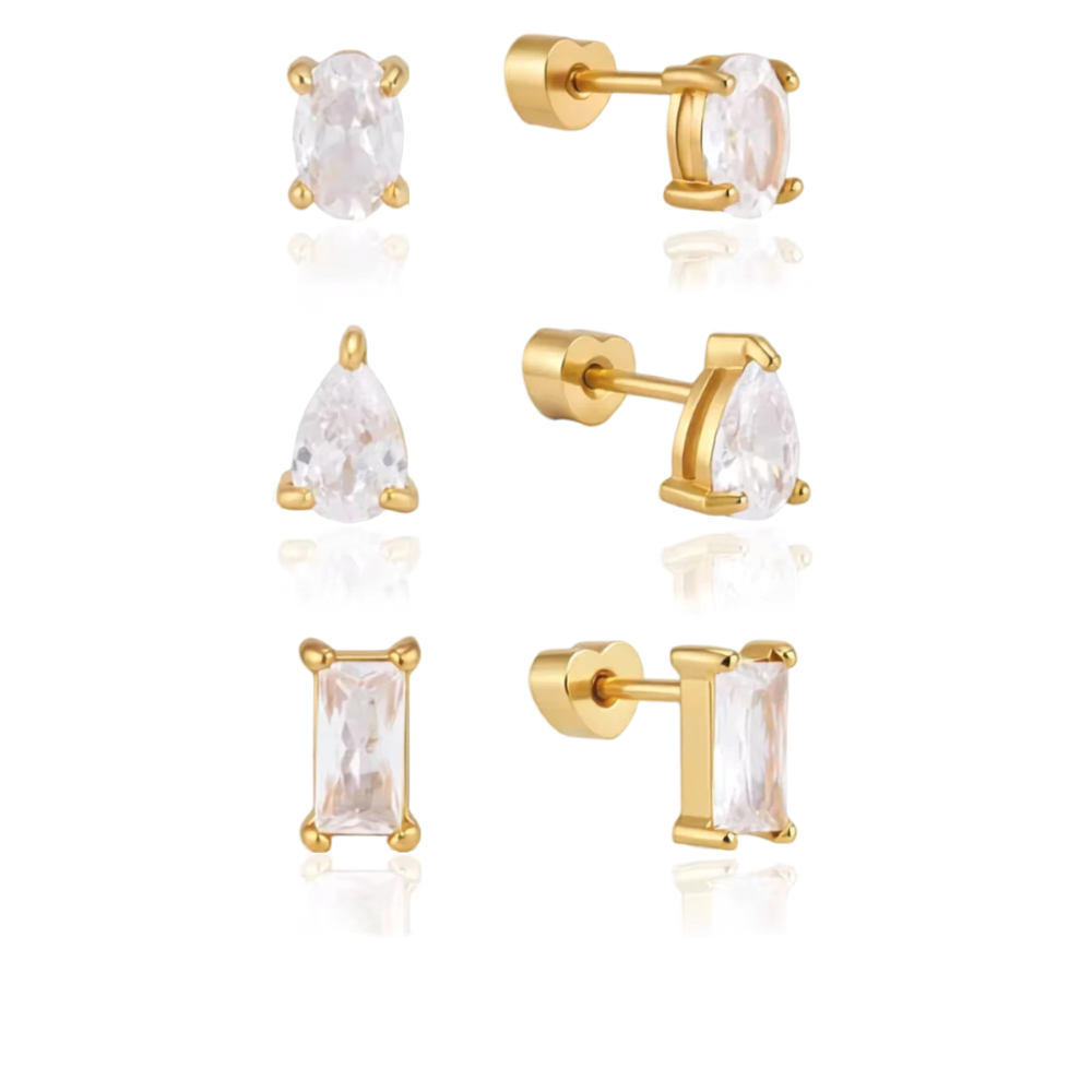 ANDREA STUDS EARRINGS (SET OF 3 PAIRS)