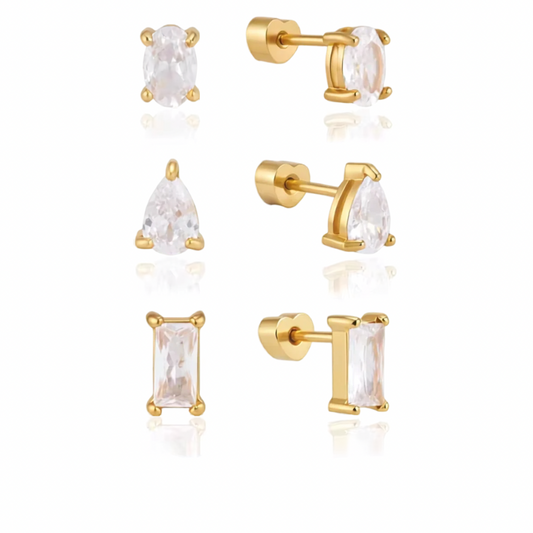 ANDREA STUDS EARRINGS (SET OF 3 PAIRS)