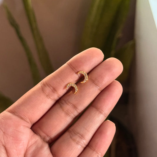 MOON FLATBACK STUDS ( PAIR)