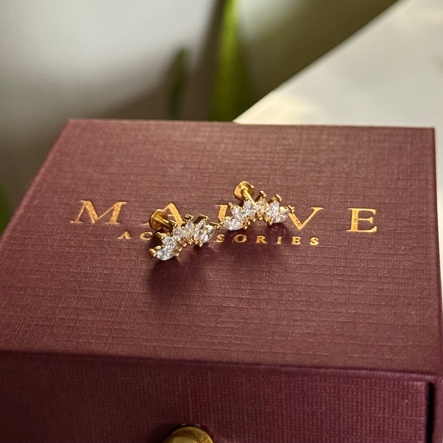 IRIS FLATBACK STUDS ( PAIR)