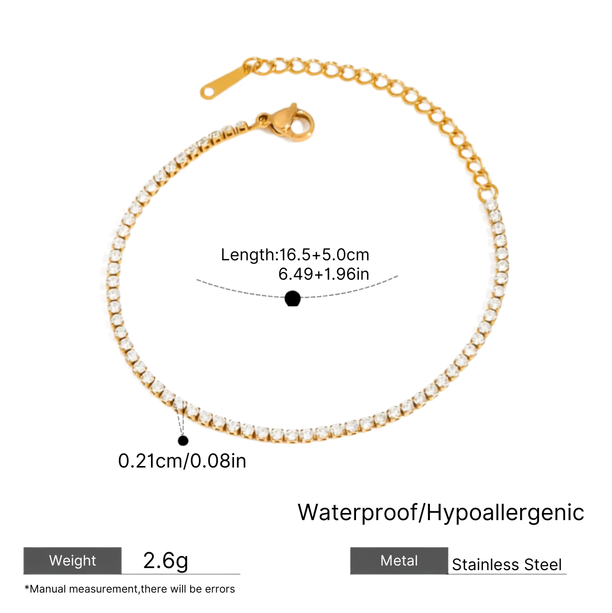 TENNIS BRACELET (GOLD)